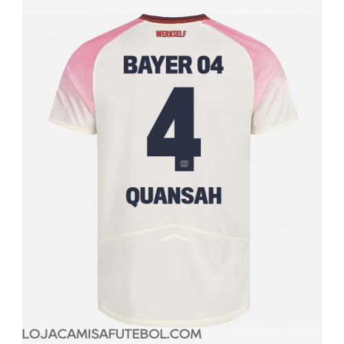 Camisa de Futebol Bayer Leverkusen Jarell Quansah #4 Equipamento Secundário 2025-26 Manga Curta